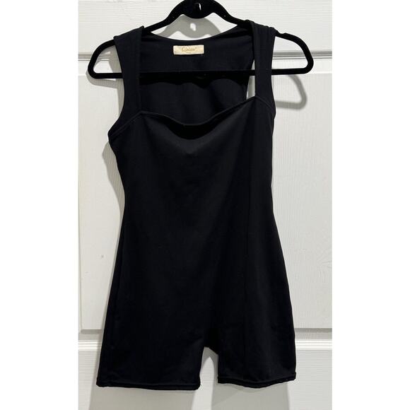 Qinsen Tops - QINSEN Strappy Square Neck Tank Top Size 8 Tummy Control Bodycon Stretch Shorts